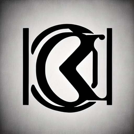 logo with the letter R end N, black and white