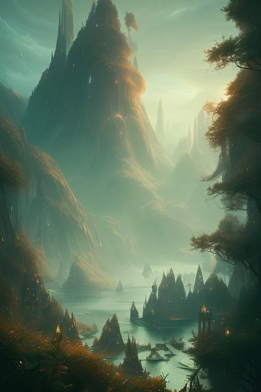 Fantasy landscape as greg rutkowski style