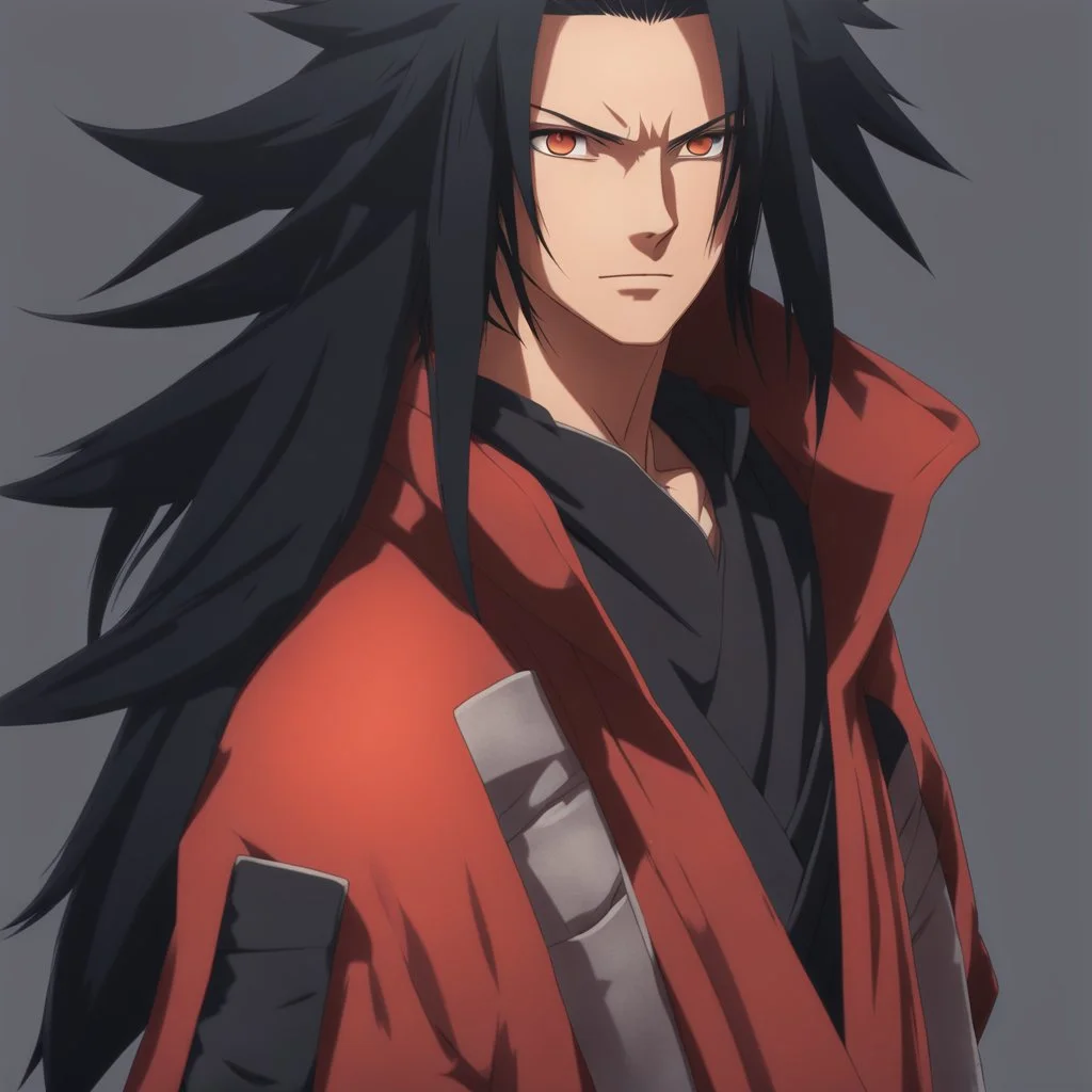 A Young Madara but he is wearing street wear, he has brown normal eyes, HD