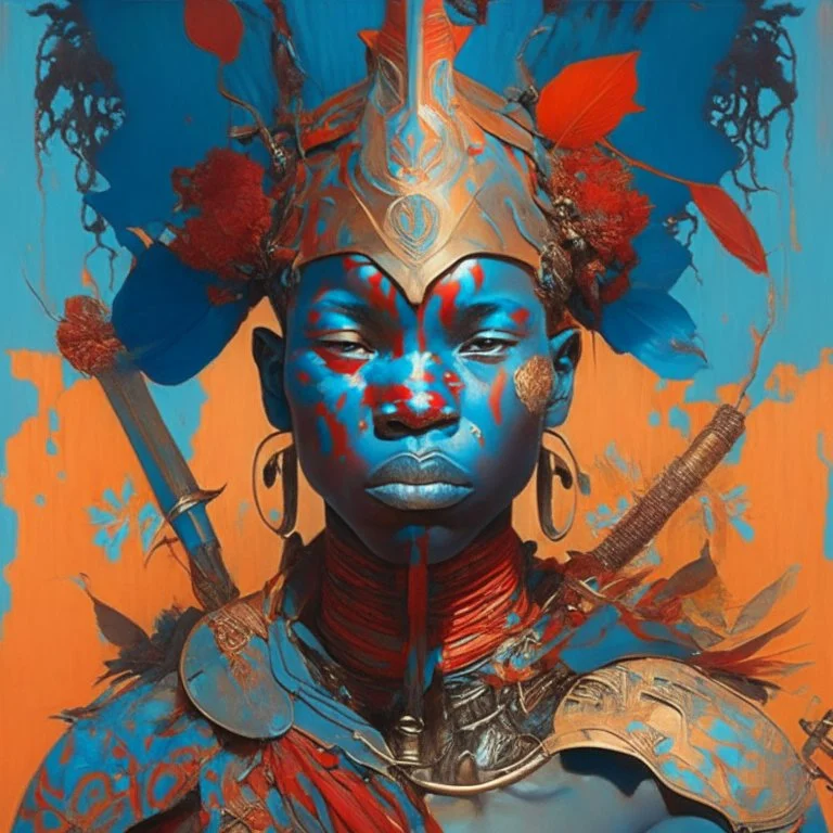 portrait of warrior africa by james jean