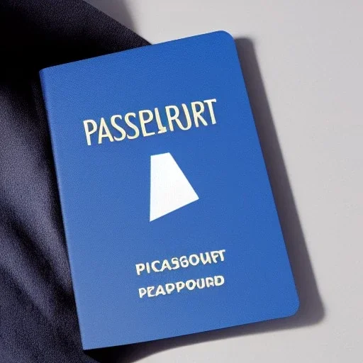 full view of a low-polygon, flattened vector image, passport card with photo of person, in a blue color palette, transparent background.