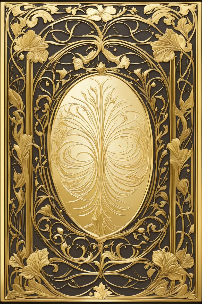 rectangular gold delicate art nouveau book cover