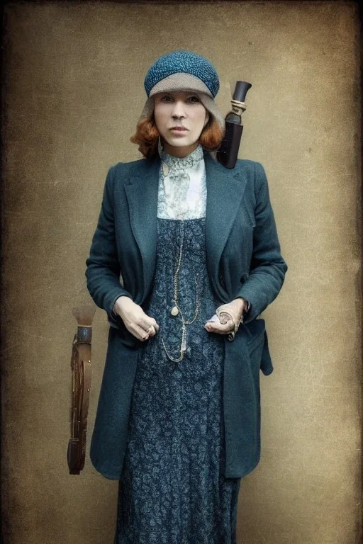 Portrait lady, full body shot, full-color long shot FantasyAstronomy OceanGrunge PeakyBlinders