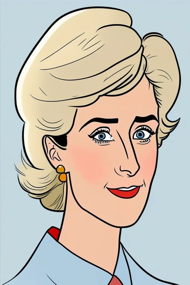 Diana, Princess of Wales ,cartoon 2d