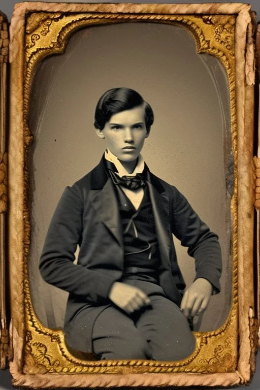 Extremely rich teen guy portrait 1850s