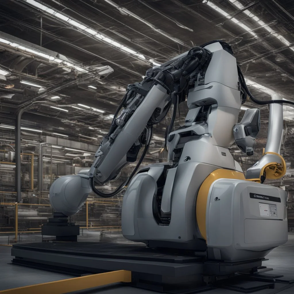 an industrial equipment powered by AI that is talking to the operator