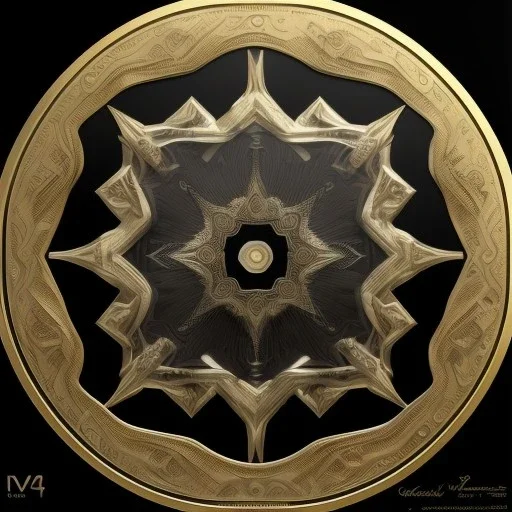 super embossed and photorealistic black dombra, black background, shiny, photorealistic gold and silver and black metallic ornament, reflective, centered, intricate