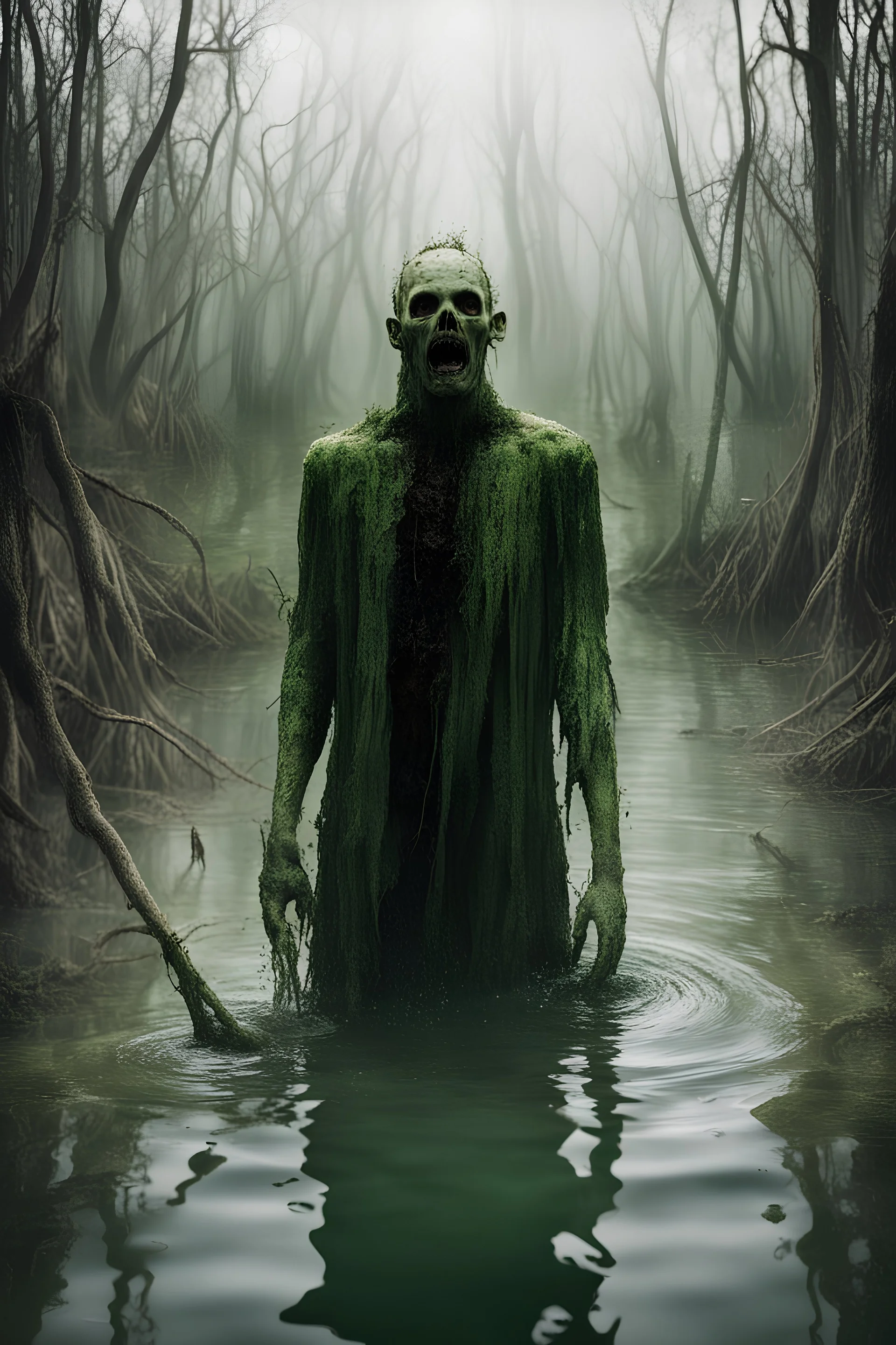 Drowned, dead, green, risen from the dead, terrible, rotten, drowned, water, man, Attack, Return, Full height, Swamp