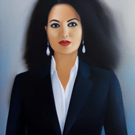 Full body portrait, painting, medium shot lady CorporateMinimalist