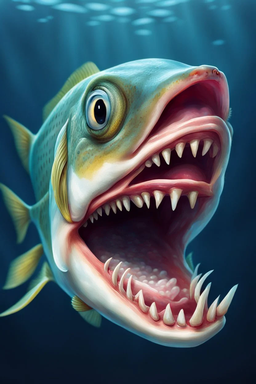 one fish with human teeth