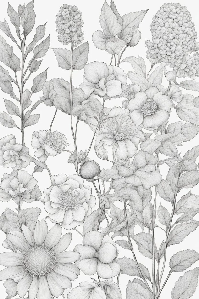 french botanicals coloring page