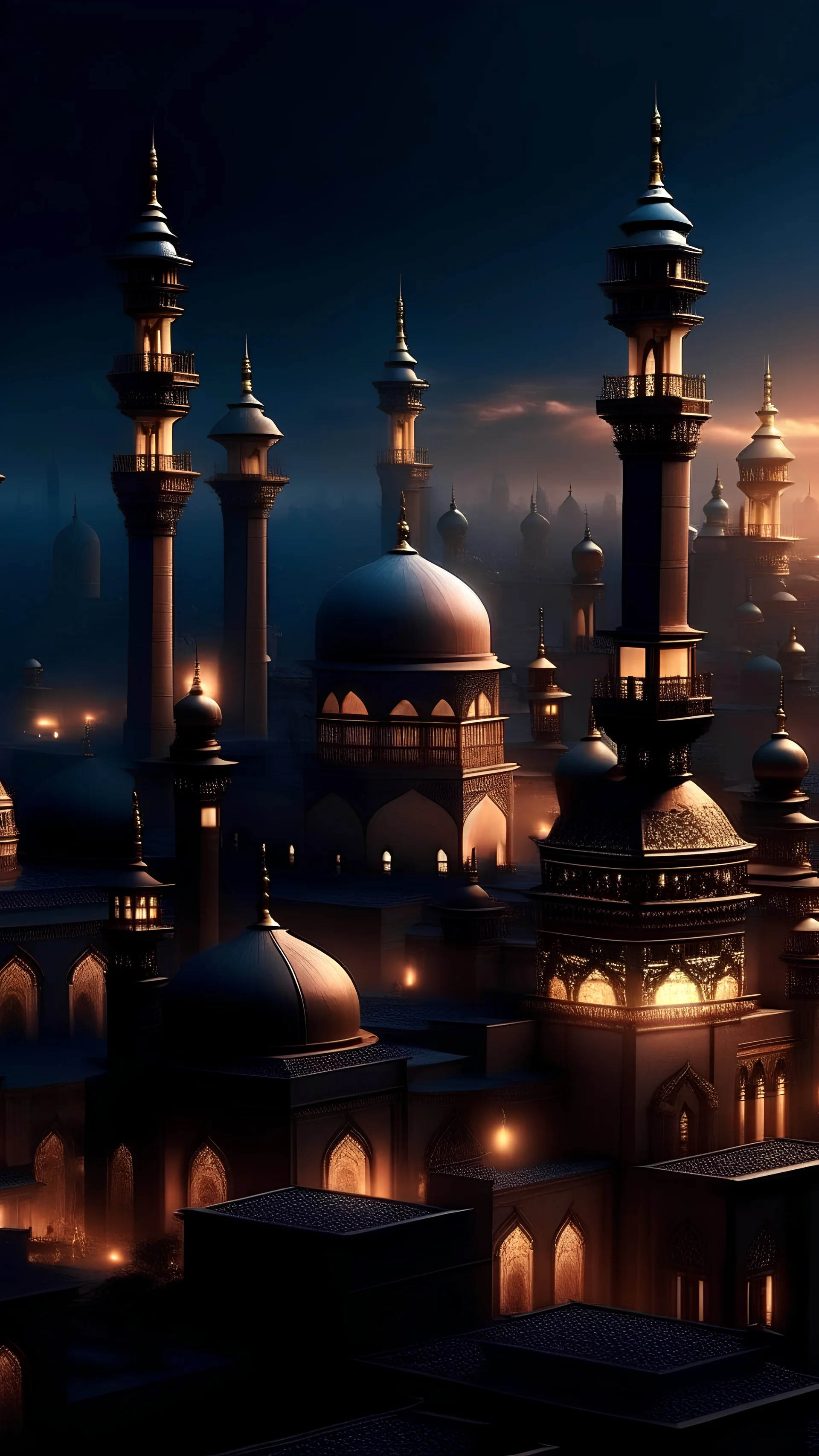 Orientalische Stadt Skyline aus 1001 Nacht