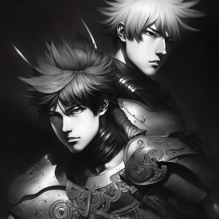 Young Male warrior by Studio MAPPA, Anime Key Visual, by Sui Ishida, Deep Color, Intricate, 8k resolution concept art, Natural Lighting, Beautiful Composition head and shoulders portrait, 8k resolution concept art portrait by Kentaro Miura, Artgerm, WLOP, Alphonse Mucha dynamic lighting hyperdetailed intricately detailed Splash art"