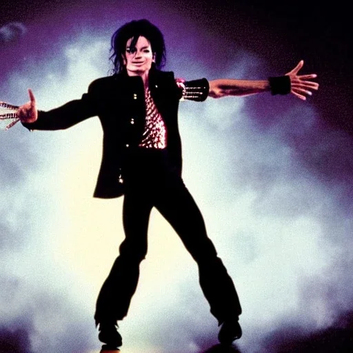 Michael Jackson danse le moonwalk, style graphique Iron Maiden