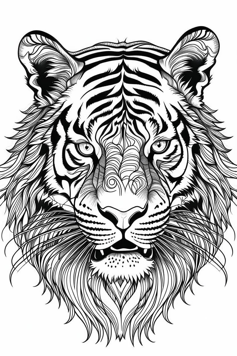 Minimalist Tiger | Hand Drawn | Tiger Print