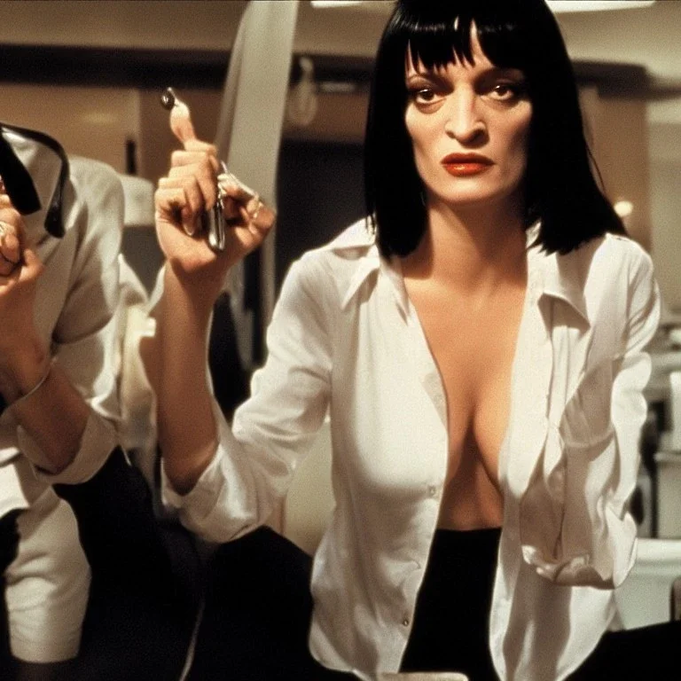 Pulp Fiction movie, scene, mia wallace, uma thurman