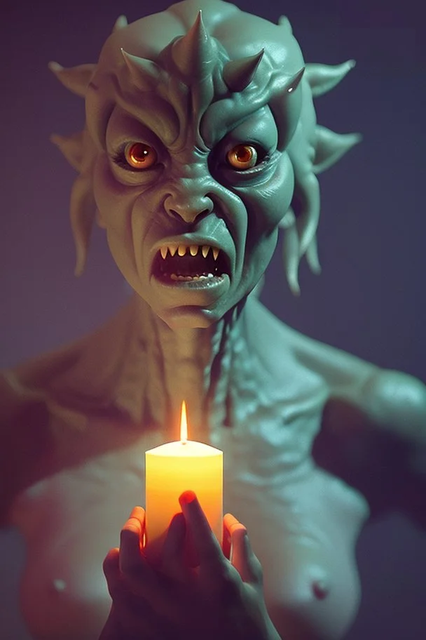 Candle monster, 8k, atmospheric lighting, Artstation, photography, octane render, by Greg Rutkowski and Artgerm and rosdraws