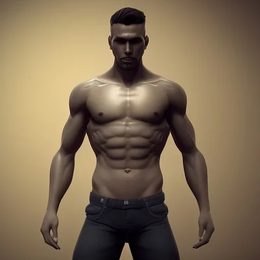 A man in briefs, unreal-5 engine volumetric lighting, intricate details, realistic style