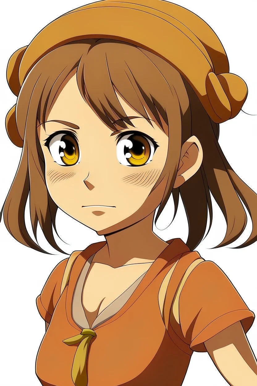 one piece style brown mullet girl character