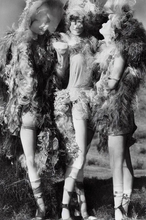 Four Ziegfeld Girl on short jeans