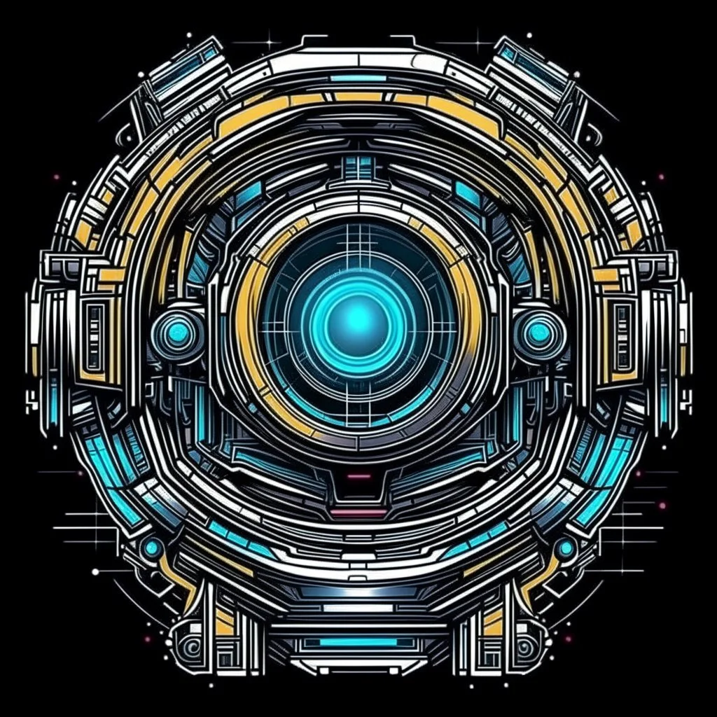 cyberpunk retro futuristic constriction sight for comics
