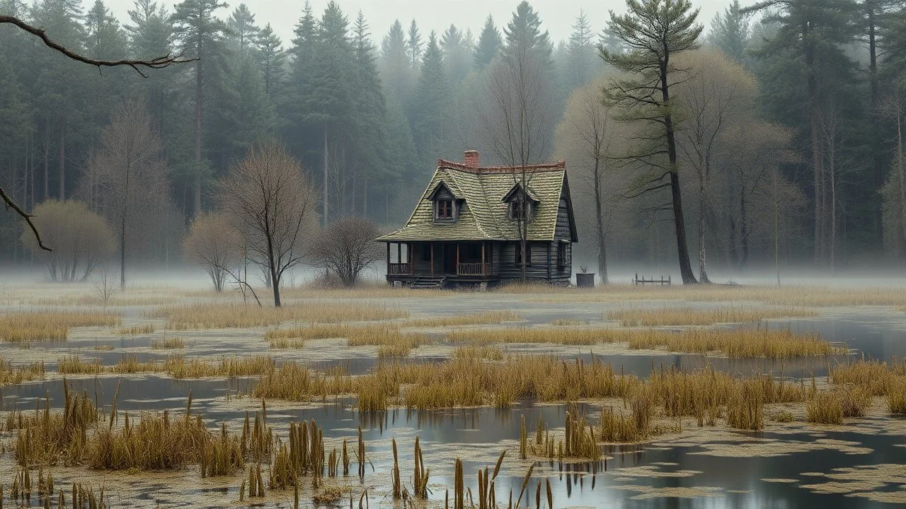 A quaint house in a swamp