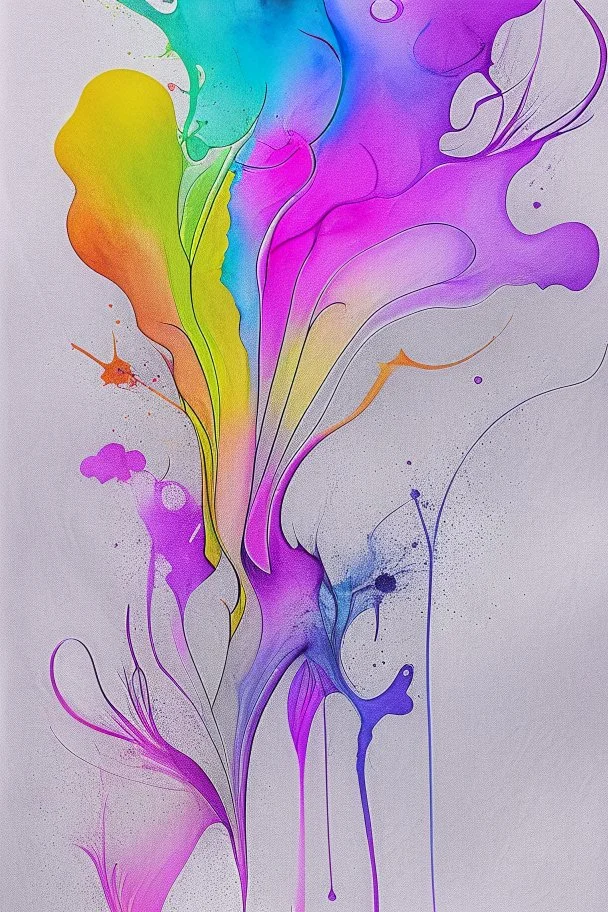 Abstract wet watercolour, primary coloure