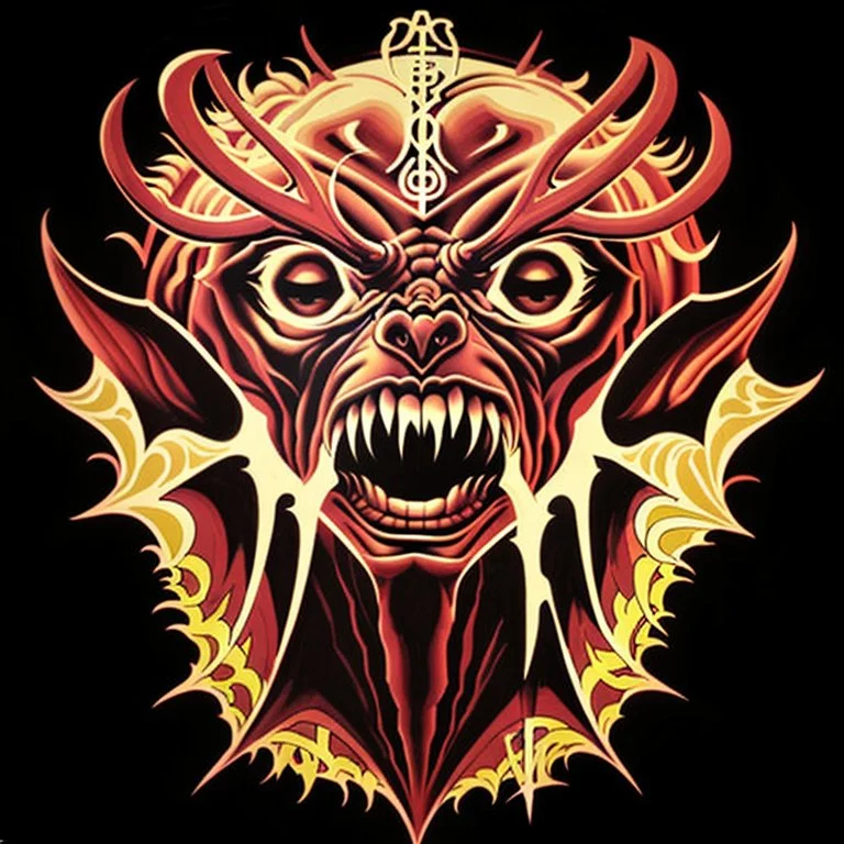 "Design a powerful and iconic logo for 'Beelzebub,' drawing inspiration from the mythological and infernal aspects associated with this dark figure. Integrate symbols such as demonic wings, sinister motifs, and ominous typography to convey a sense of malevolence and authority. Utilize a color palette that evokes the depths of hell, and ensure the logo is both visually striking and capable of instilling a deep sense of foreboding. The goal is to create a logo that captures the essence of Beelzebu