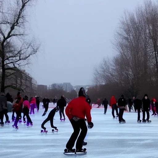 the devil ice skating to work