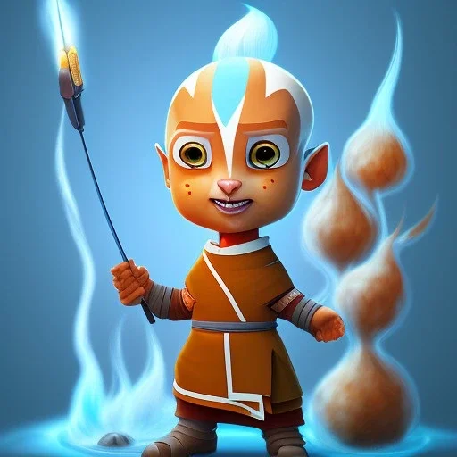 cartooon Avatar, Aang, fire control,