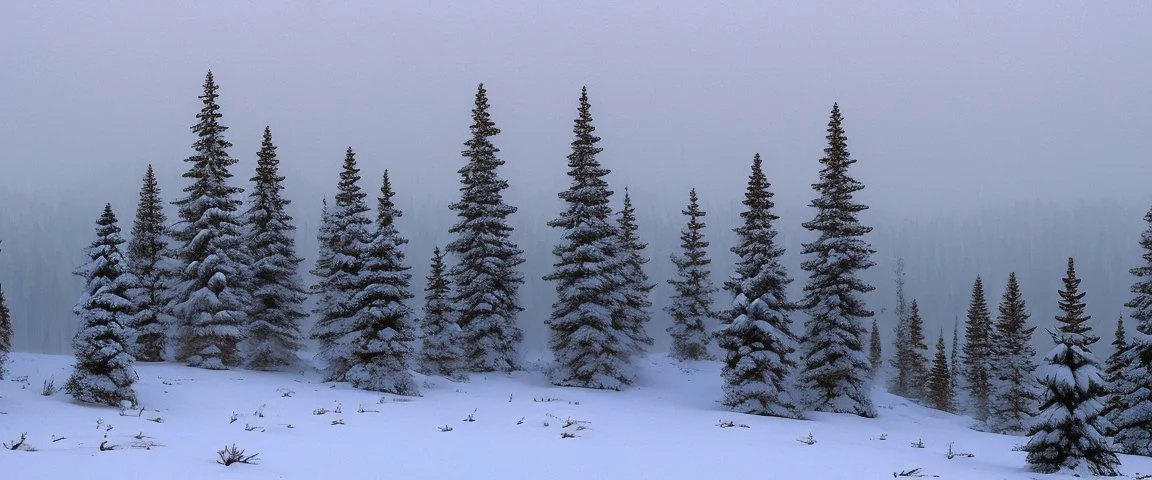 mountain range pine wood in the snow by Andrea del sarto