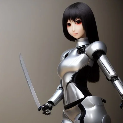 beautiful smooth realistic Japanese robogirl robot body, run, cat aye, extremely sharp detail, finely tuned detail, ultra high definition, 8 k, unreal engine 5, ultra sharp focus, accurate sword wings