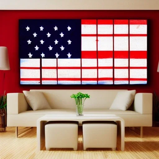 American flag interior decorating