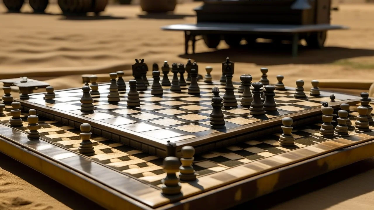 A chessboard with holes in it and Israeli tanks in place of the chess pieces