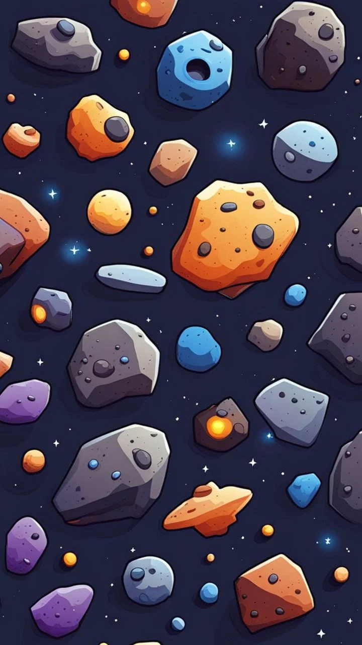 cartoon asteroids