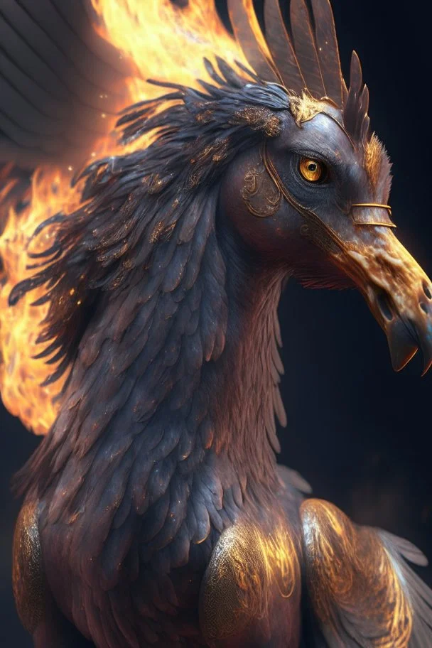 flaming spiritual Hippogriff ,insanely detailed, 16k resolution, perfect eyes, cinematic smooth, intricate detail