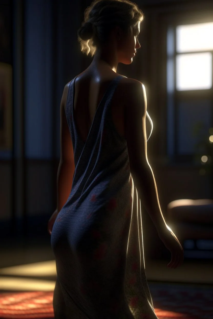 fiadh dress, yoga, 4k, backlite, depth of field, photorealism