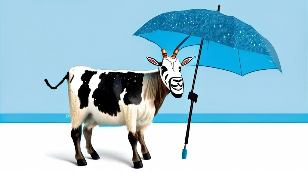 Goat holding a cisco branded umbrella in the AWS cloud