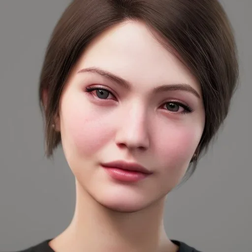 girl look beautiful big boobs, close-up, short hair, smile, 8k ,rtx ,eyebrows like serious,facing left, hyper realistis