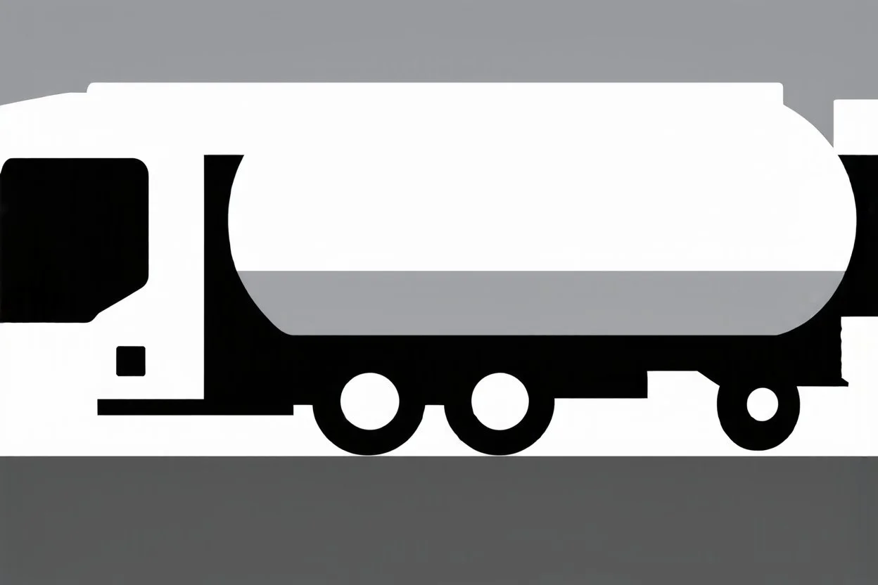white fuel tanker truck with black cow spots