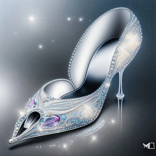 swarovski crystal, one glass slipper, intricate, photorealistic,