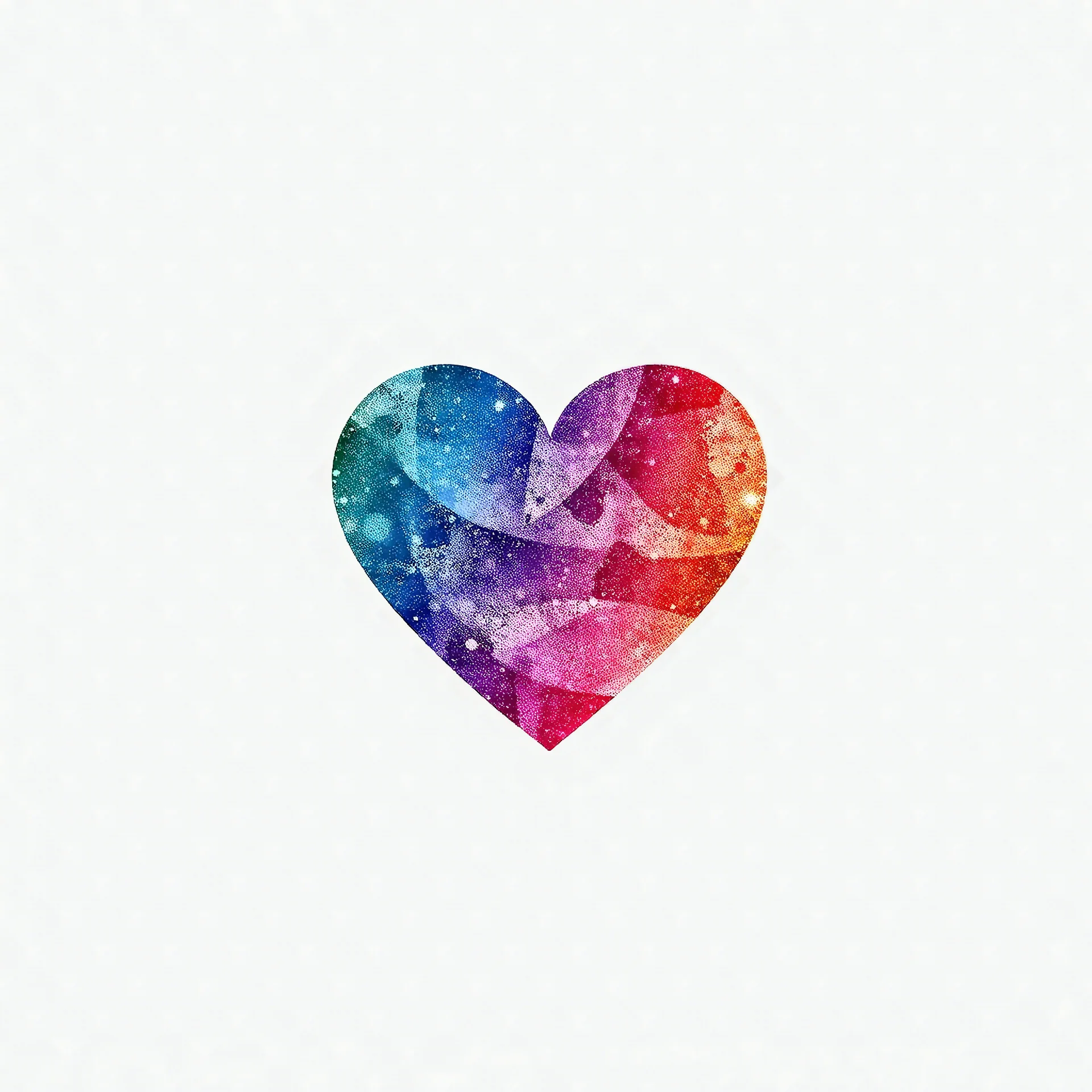 colorful love icon without text (create a picture in white background)