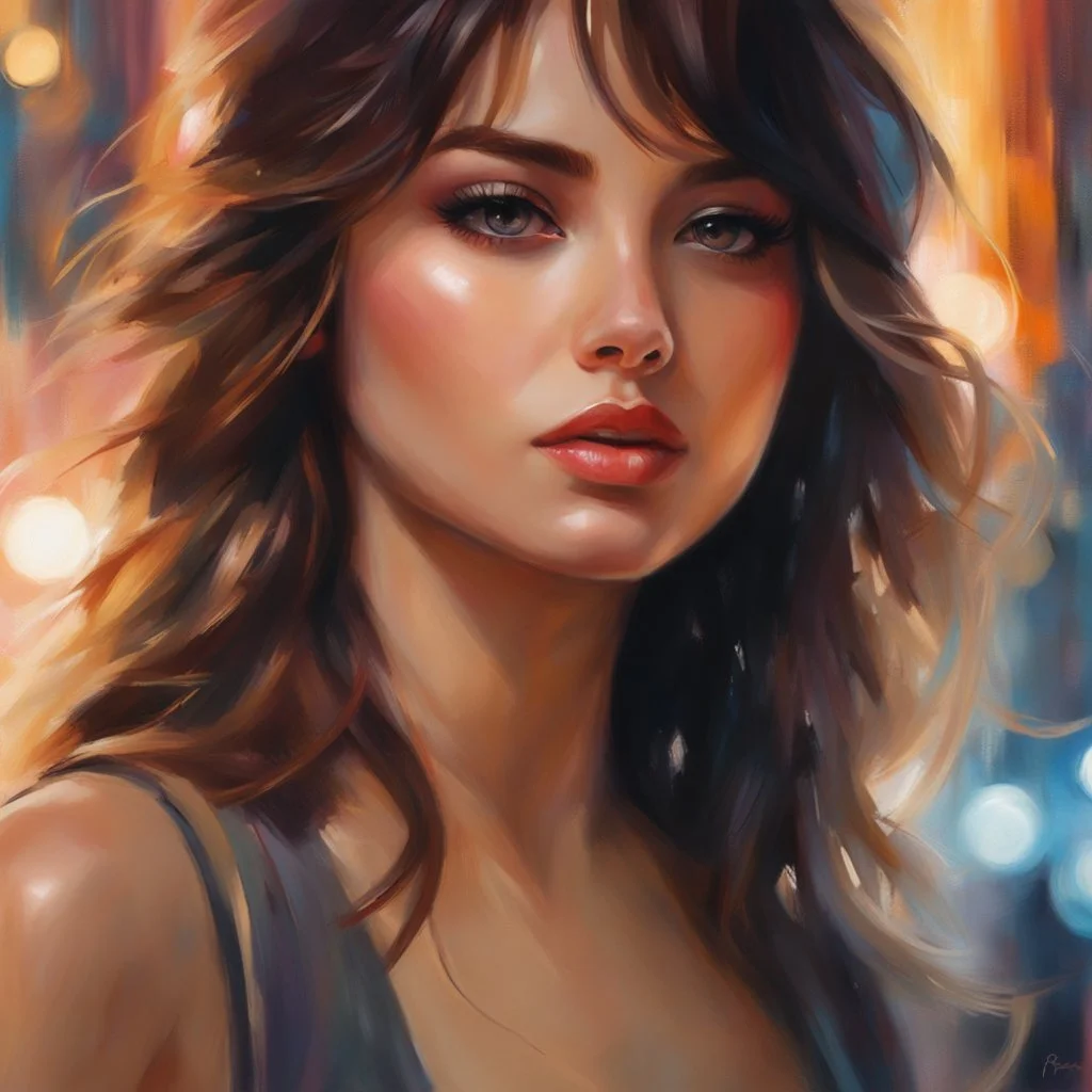 NFT, HD, Hyper-detailed, Photography of my beautiful young girlfriend. trendy art ,art style by Robert Erod and Fabian Perez, abstract, art by Ross Tran style reminiscent of illustrative books, digital art,