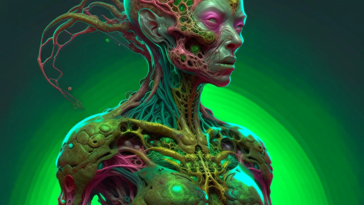 an immensely fertile, parasitized, woman. fecund brood-bearing 8k warped human form, prominently, artful, digital art trending on artstation 8k high res