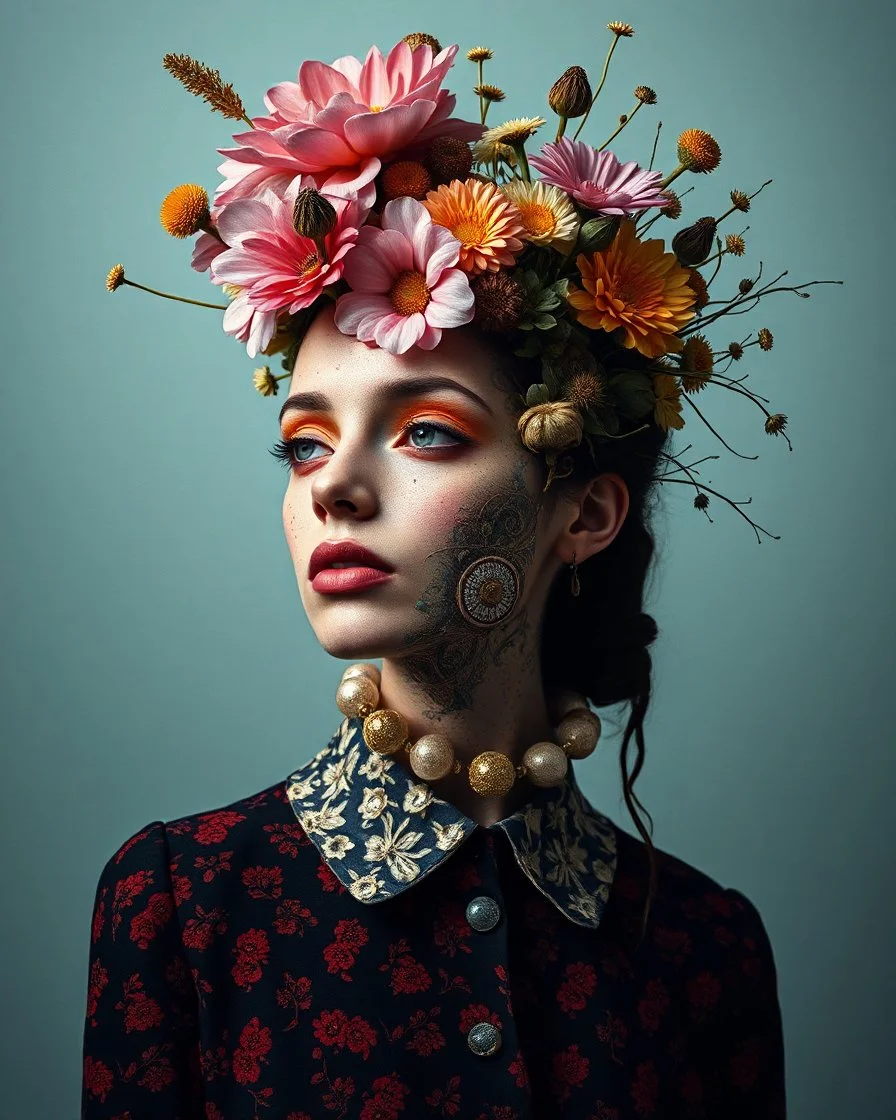 Masterpiece of Art - Beautiful The Vulnicura kafkaesque headpieces Winning Award Photography Art,Surreal blend head pretty of urban and natural elements, defying the laws of physics