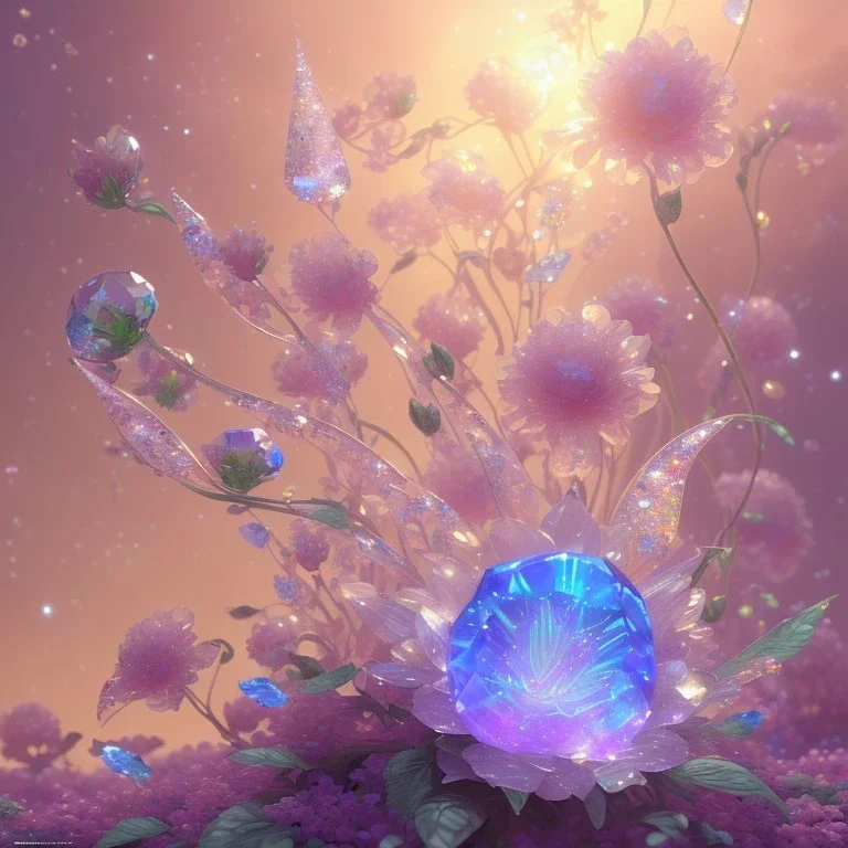 one big crystal subtle flower in a galactic ambiance with a beautiful fairy, transparent petals, delicate colors, in the foreground, full of details, smooth，soft light atmosphere, light effect，vaporwave colorful, concept art, smooth, extremely sharp detail, finely tuned detail, ultra high definition, 8 k, unreal engine 5, ultra sharp focus