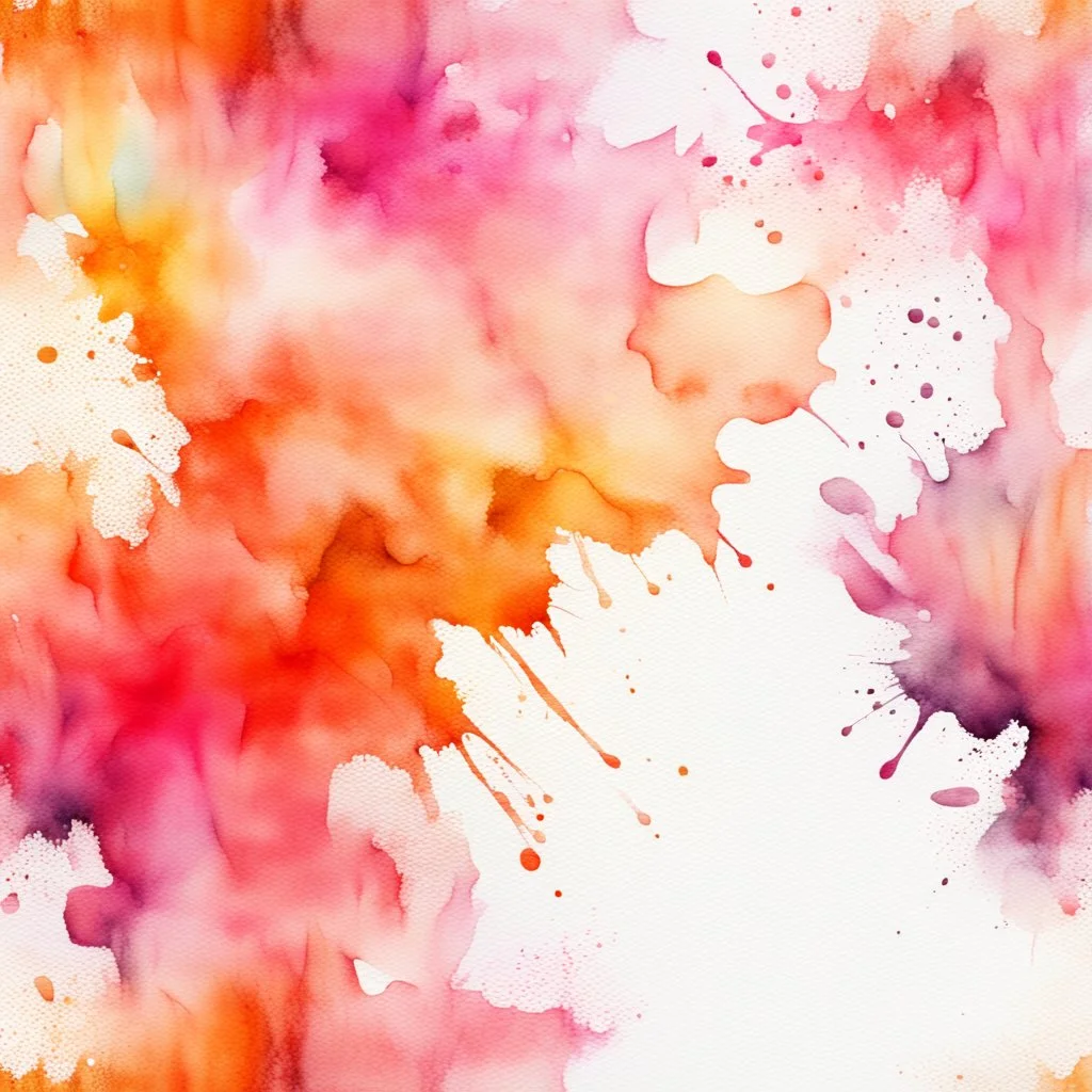 Hyper Realistic White, Orange & Pink Multicolored Grungy-Watercolor-Background