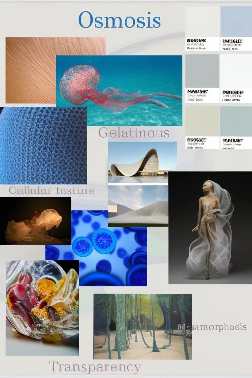 Make this moodboard working on the images in order to create fusions, integration of organic forms, for a homogeneous story