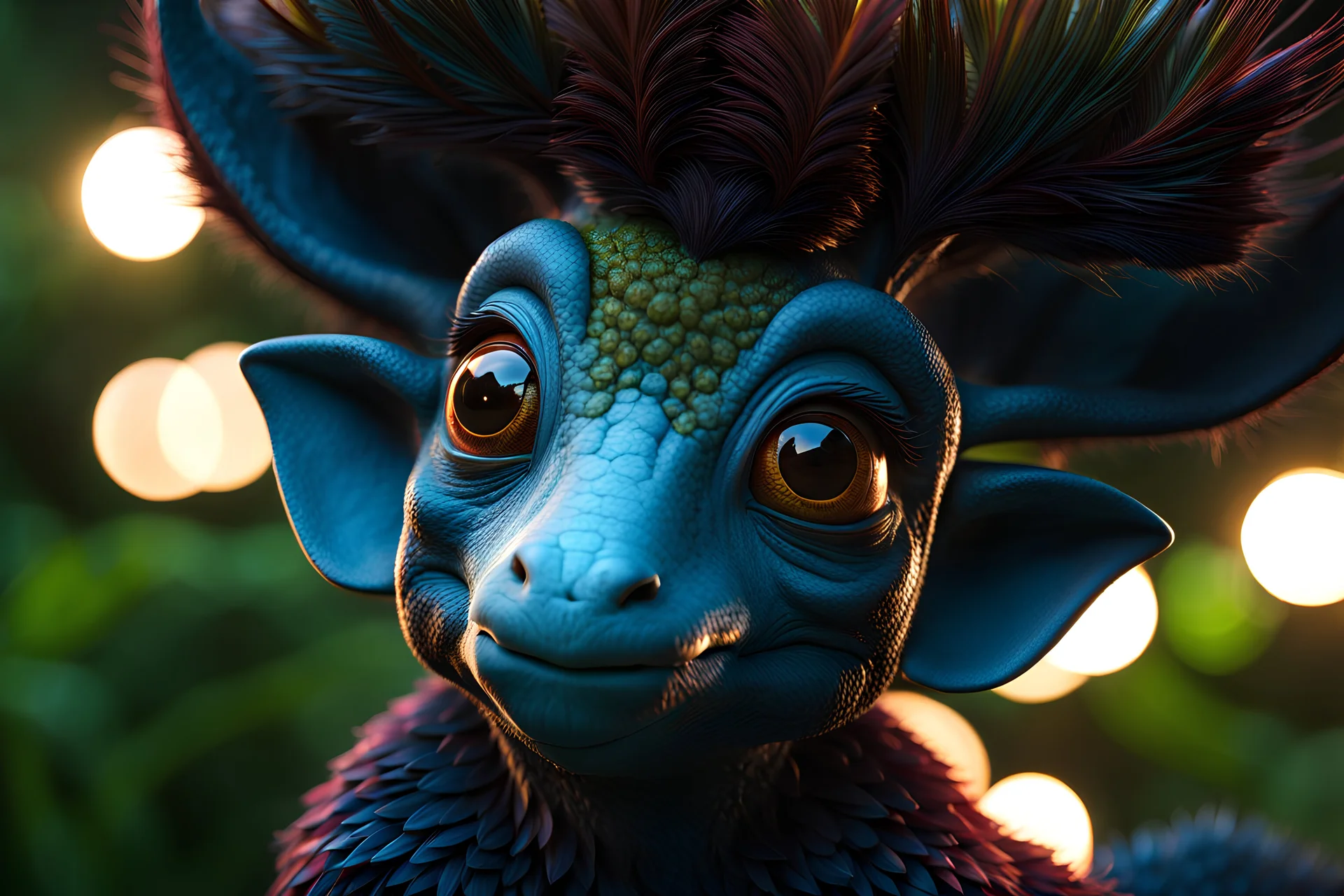 Strange, beautiful land creature, Cinematic lighting, Volumetric lighting, Epic composition, Photorealism, Bokeh blur, Very high detail, Sony Alpha α7, ISO1900, Character design, Unreal Engine, Octane render, HDR, Subsurface scattering