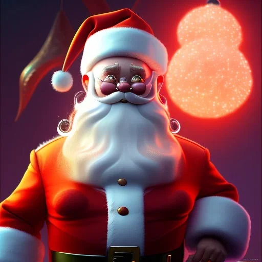 Santa claus driving his red Tesla convertible car, character design by cory loftis, fenghua zhong, ryohei hase, ismail inceoglu and ruan jia. unreal engine 5, artistic lighting, highly detailed, photorealistic, fantasy